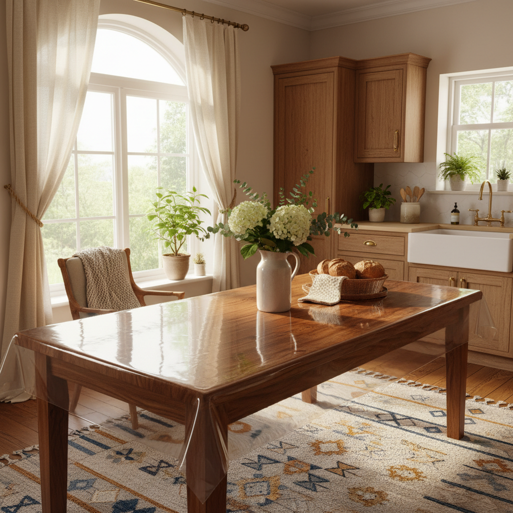 The Real Difference Between a Bare Wood Table and a Clear PVC Table Cover Protector — And Which One Fits Your Furniture Care Routine