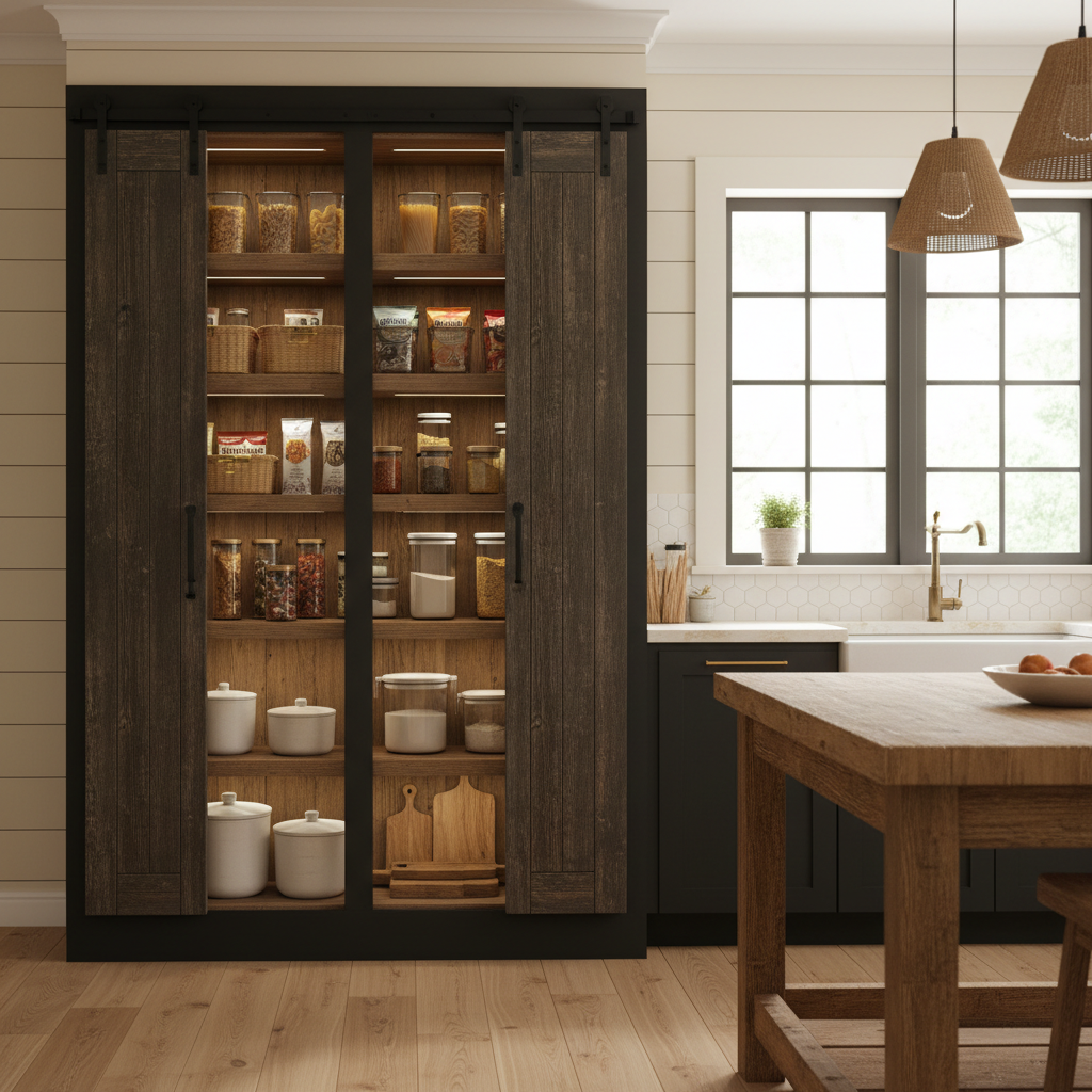 What Interior Designers Know About Freestanding Kitchen Pantry Cabinet Barn Door Storage That Most Buyers Don't
