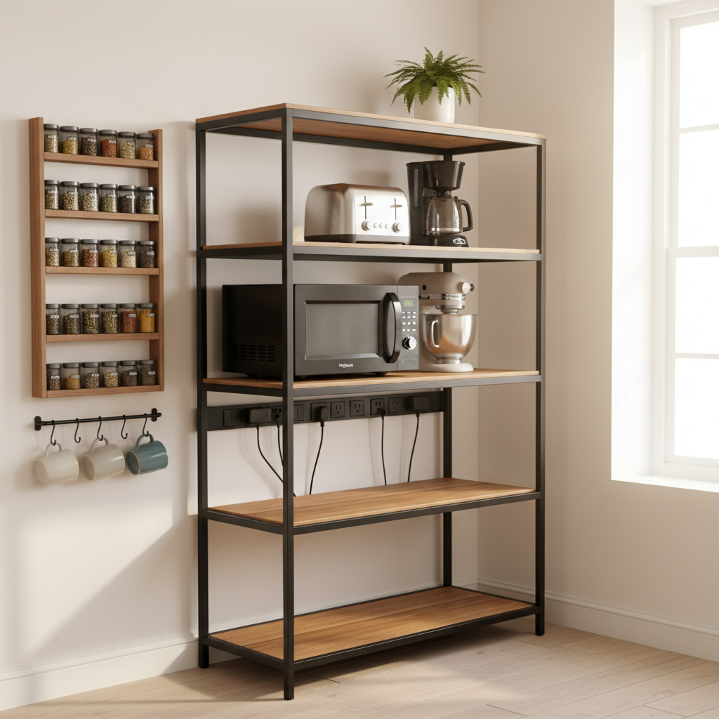 Bakers Rack with Power Outlet 101: Everything Growing Kitchens Should Know Before Their First Setup