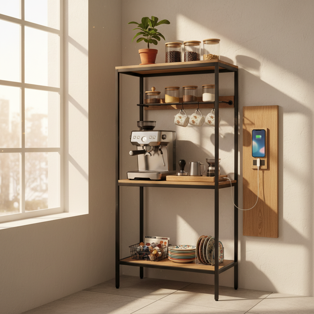 Is a Baker Rack with Charging Station Really Worth It for a Home Coffee Bar Setup?