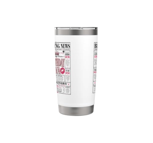 Funny Happy Birthday Diva Newspaper Front Page Headliner Stainless Steel Insulated Tumbler - view 4