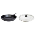 15 Inch Cast Iron Pre-Seasoned Skillet with Tempered Glass Lid