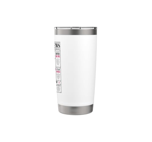 Funny Happy Birthday Diva Newspaper Front Page Headliner Stainless Steel Insulated Tumbler - view 2