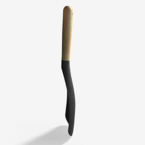 Cooking Spoons, Nonstick Silicone Spatula Spoon Set, 11"+13", Black - view 3