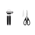Classic Multifunction Can Opener/Bottle Opener, 8.34-Inch, Black & All Purpose Shears with Protective Sheath, One Size, Black