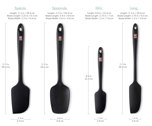 DI ORO Silicone Spatula Set - 600F Heat Resistant, 4-Pc Black - view 5