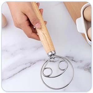 Versatile 13-Inch Danish Dough Whisk for Sourdough: Essential Sourdough Bread Baking Supplies, Bread Making Tools, and Baking Tools - Whisks for Cooking & Mixing Dough Effortlessly - view 6