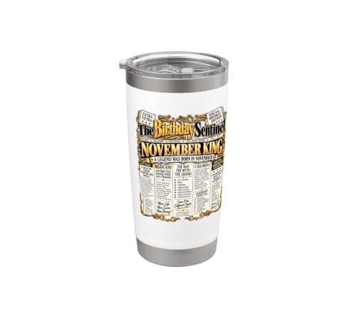November Birthday King Born November Front Page Newspaper Stainless Steel Insulated Tumbler