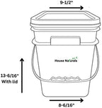 House Naturals 4 Gallon Square Food Grade Bucket Pail with Plastic Handles and Lid (Pack of 3) Made in USA containers (Magenta - White lids)
