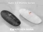 Kitchen Mama Auto 2.0 Electric Can Opener: Blade Opens Almost Any Can Pop or Soda Can - Automatic, Hands Free, Safe, Smooth Edge, Lid Remover, Battery Operated, Cordless, YES YOU CAN (Marble Black)