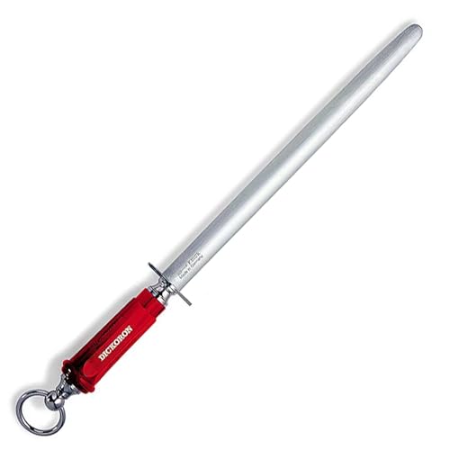 F. DICK – DICKORON Classic Sharpening Steel Oval Sapphire Corrugation - Knife sharpener with 11.8" length & 65 HRC - Professional knife sharpening rod - Ergonomic handle - Made in Germany