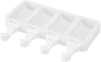 Pastry Tek 4 Cavities Popsicle Mold, 1 Cylinder Cakesicle Mold - Flexible, Freezable, White Silicone Cake Popsicle Mold, Easy Release, For Baking - Restaurantware