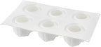 Pastry Tek 6 Cavities Rose Baking Mold, 1 Oven-Ready 3D Rose Mold - Flexible, Freezable, White Silicone Chocolate Mold, Easy Release, For Making Candies or Chocolates - Restaurantware