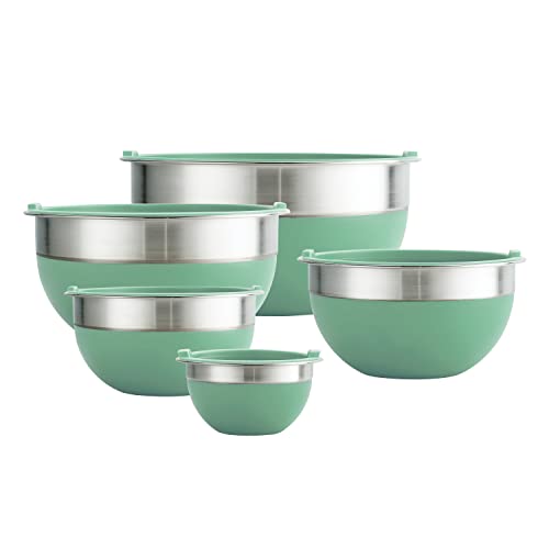 10 Pc Covered Stainless Steel and Silicone Mixing Bowl Set - view 3