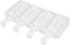 Pastry Tek 4 Cavities Popsicle Molds, 10 Cylinder Cakesicle Molds - Flexible, Freezable, White Silicone Cake Popsicle Molds, Easy Release, For Baking - Restaurantware