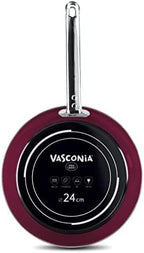 Vasconia Elegance 10-Piece Cookware Set for Most Stove Tops - Dishwasher, Grill & Oven Safe up to 480℉ (Enamel on Steel) Quick & Even Heat Distribution, Nonstick Interior, Stainless Handles (Dark Red)