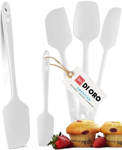 DI ORO Silicone Spatula Set - 600F Heat Resistant, 5-Pc Stone