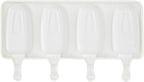 Pastry Tek 4 Cavities Popsicle Mold, 1 Round Cakesicle Mold - Flexible, Freezable, White Silicone Cake Popsicle Mold, Easy Release, For Baking - Restaurantware