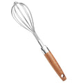 Stainless Steel Wire Cooking Whisk, Multi Function Kitchen Hand Whisk Non Stick Balloon Whisk Egg Beater for Blending Whisking Beating Frothing Stirring Batters,Wooden Handle (11""L x 2.1""W)