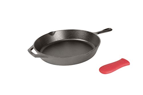 Pre-Seasoned Cast Iron Skillet with Assist Handle Holder, 12", Red Silicone & Tempered Glass Lid (12 Inch) – Fits 12 Inch Cast Iron Skillets and 7 Quart Dutch Ovens - view 5