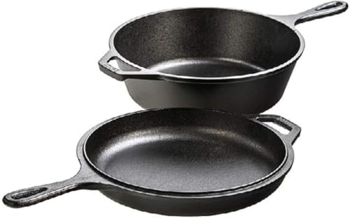Cast Iron Combo Cooker, 3.2 Quart Deep Pot & 10.25 Inch Skillet Lid
