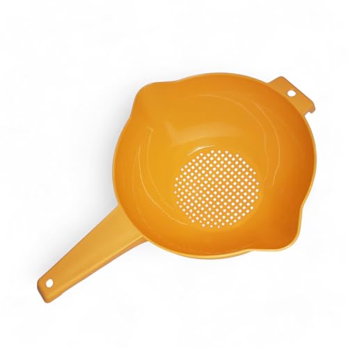 2 Quart Colander Strainer with Handle in Orange