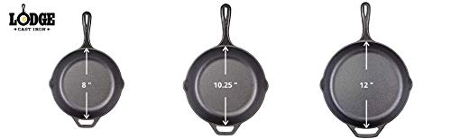 Seasoned Cast Iron 3 Skillet Bundle. 12 Inches and 10.25 Inches with 8 Inch Set of 3 Cast Iron Frying Pans - view 7