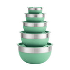 10 Pc Covered Stainless Steel and Silicone Mixing Bowl Set