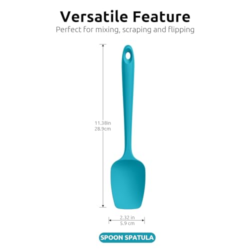 Silicone Spoon Spatula Set of 3, 600°F Heat Resistant, Multicolor - view 2