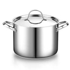 8 Quart Stainless Steel Stock Pot - Induction Compatible