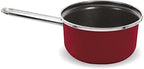 Vasconia Elegance 10-Piece Cookware Set for Most Stove Tops - Dishwasher, Grill & Oven Safe up to 480℉ (Enamel on Steel) Quick & Even Heat Distribution, Nonstick Interior, Stainless Handles (Dark Red)