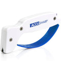 Knife Sharpener, Ergonomic Comfortable Handle, Compact & Easy to Use, Restore and Hone Straight & Serrated Knives, White