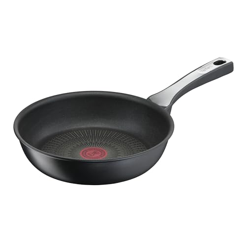 Tefal Unlimited On, Premium Cookware, 24 cm Frying Pan, UK's Longest Lasting Non-stick, Heat Indicator, Induction Hob Compatible, Dishwasher Safe, Aluminium, black, G25904AZ