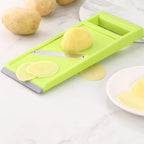 Plastic Vegetable Chip Maker with Stainless Steel Blades,Durable Yellow Vegetable Chopper,Easy to Clean,Multipurpose Potato Chip Slicer for Kitchen Cooking - view 3