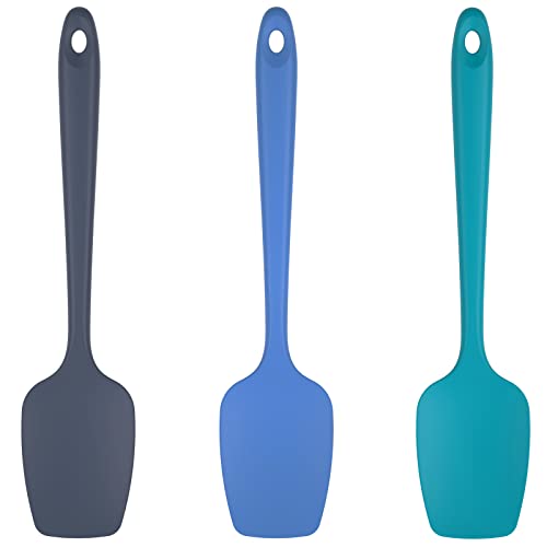 Silicone Spoon Spatula Set of 3, 600°F Heat Resistant, Multicolor