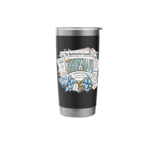 Bachelorette Squad Wedding Newspaper Front Page Girls' Trip Stainless Steel Insulated Tumbler - view 3