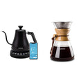 Electric Gooseneck Kettle Smart Bluetooth with Variable Temperature Control, Black & Pour Over Coffee Maker with Double-layer Stainless Steel Filter, 34 Ounce
