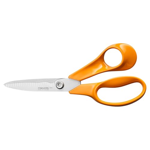 Classic Kitchen Scissors, Serrated Blades, Right-Handed use, Total Length: 18.7 cm, Improved Torx Screw and More Ergonomic Handle, Quality Steel/Plastic, Orange, 1075051