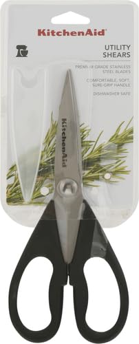 All Purpose Kitchen Shears with Protective Sheath Durable Stainless Steel Scissors, Dishwasher Safe, Soft Grip Comfort Handle, 8.72 Inch, Black - view 2
