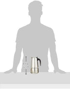 Mixpresso 9 Cup Greca Stovetop Espresso Pot 450ml/15oz, Moka Pot with Coffee Percolator Design, Stainless Steel Stove Top Coffee Maker for Camping or Home Use,Italian Stovetop Espresso Maker
