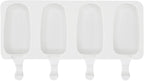 Pastry Tek 4 Cavities Popsicle Mold, 1 Round Cakesicle Mold - Flexible, Freezable, White Silicone Cake Popsicle Mold, Easy Release, For Baking - Restaurantware