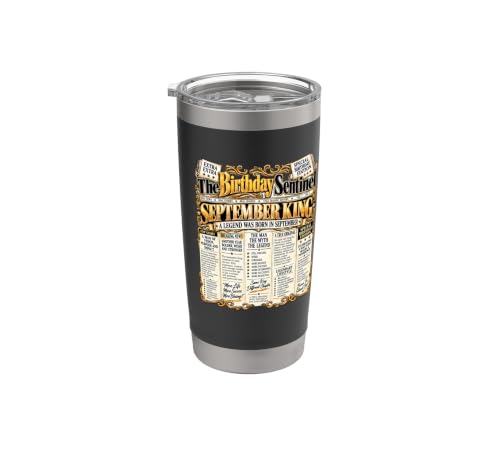 September Birthday King Born September Front Page Newspaper Stainless Steel Insulated Tumbler