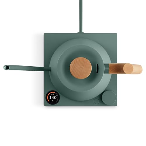 Stagg EKG Pro Electric Gooseneck Kettle - Pour-Over Coffee and Tea, Quick Heating, Precise Temperature Control, Scheduling, Built-in Brew Timer, Smoke Green with Maple Wood Handle, 0.9 Liter - view 2