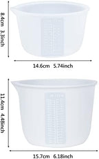 Silicone Measuring Bowl-Epoxy Resin, Fluid Art, Butter, Chocolate-Squeeze Pour Mixing-BPA Free-Large Set of 2 1000ml/36oz(4 Cups) 600ml/20oz(1 Pint)