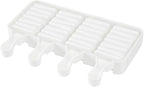 Pastry Tek 4 Cavities Popsicle Mold, 1 Rectangle Cakesicle Mold - Flexible, Freezable, White Silicone Cake Popsicle Mold, Easy Release, For Baking - Restaurantware