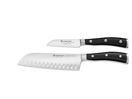 Classic IKON 2-Piece Asian Chef's Knife Set, Black