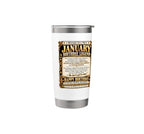 January Birthday King Born January Man Front Page Newspaper Stainless Steel Insulated Tumbler - view 3