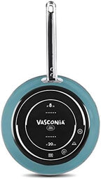 Vasconia Elegance 10-Piece Cookware Set for Most Stove Tops - Dishwasher, Grill & Oven Safe up to 480℉ (Enamel on Steel) Quick & Even Heat Distribution, Nonstick Interior, Stainless Handles (Teal)
