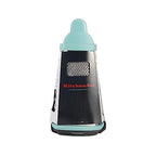 Gourmet 4-Sided Stainless Steel Box Grater for Fine, Medium and Coarse Grate, and Slicing, Detachable 3 Cup Storage Container and Measurment Markings, Dishwasher Safe, 10 inches tall, Aqua - view 6