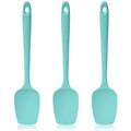 600ºF Heat Resistant Silicone Spoon Spatula Set of 3, Aqua Sky